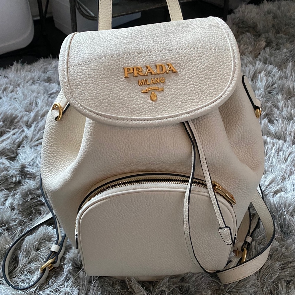 CREAM PRADA BACKPACK